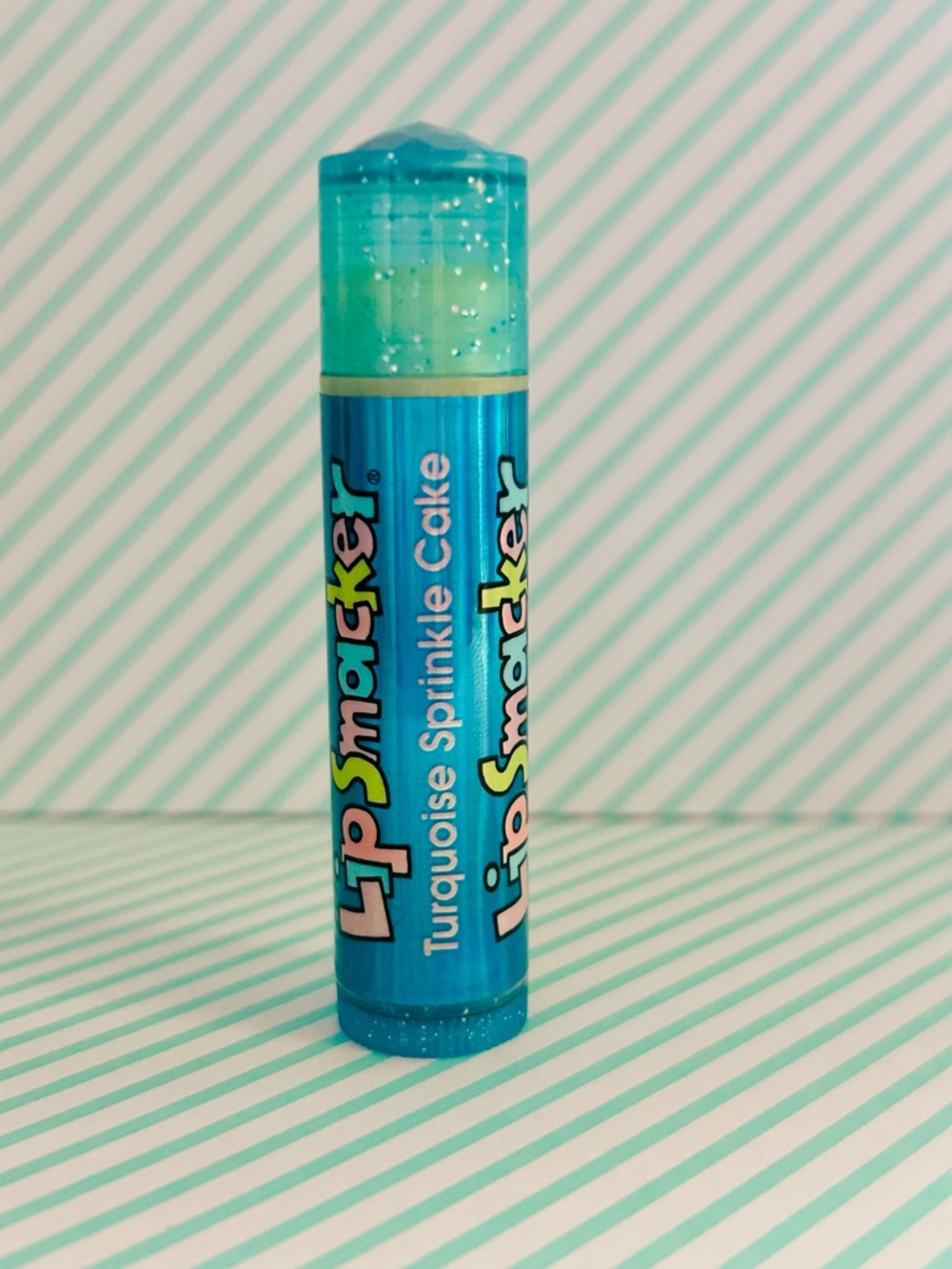 Vintage Bonne bell lip smackers jewel collection Turquoise Sprinkle Cake